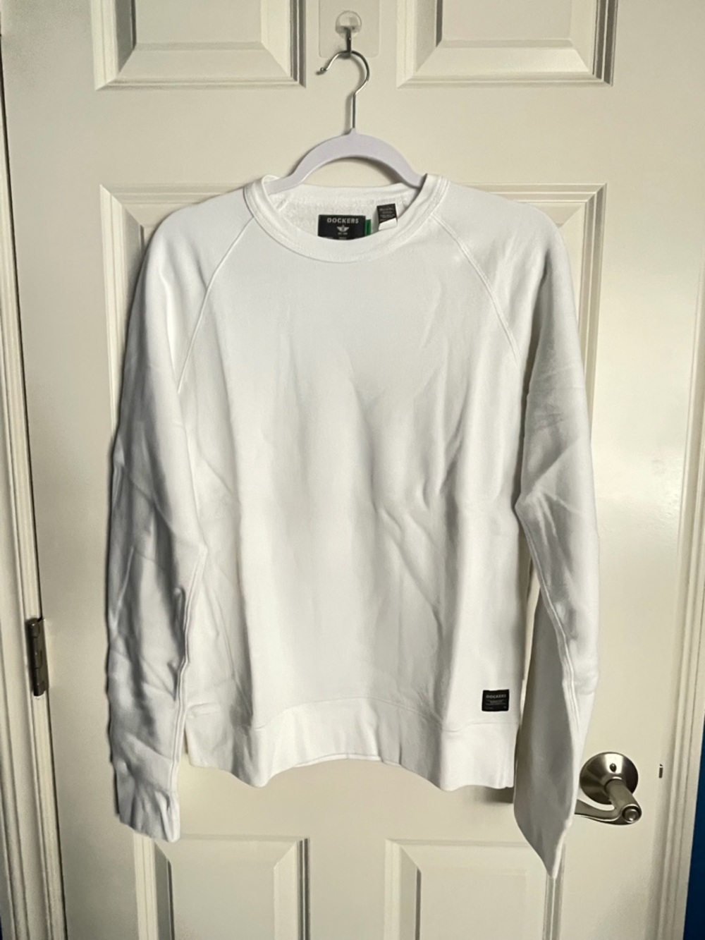 Dockers Men's White Crewneck Pullover Sweatshirt XXL